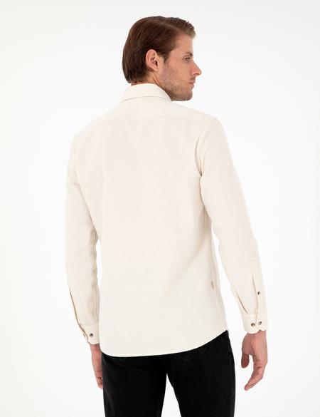 Bej Slim Fit Uzun Kollu Gömlek - 50293756038
