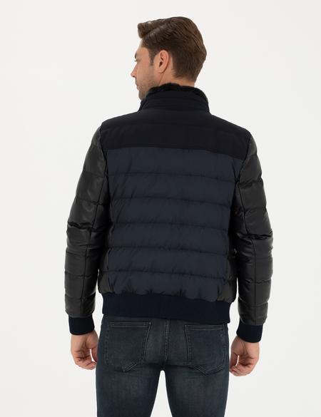 Lacivert Deri Ceket - 50285190008