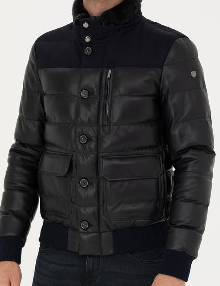 Lacivert Deri Ceket - 50285190008