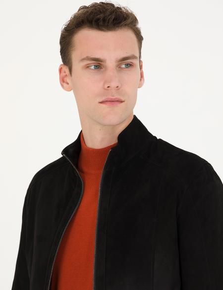 Siyah %100 Deri Ceket - 50285392002