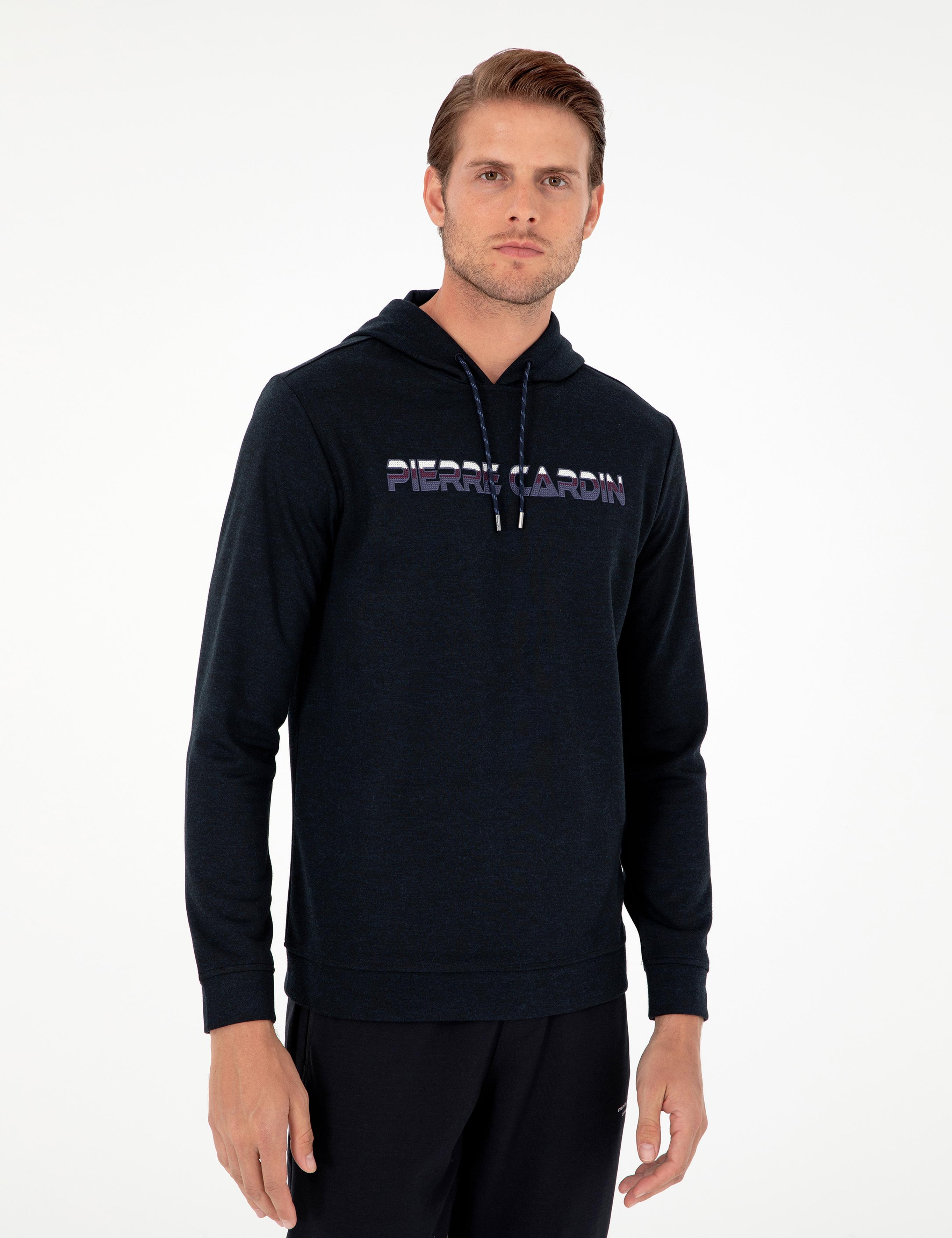 Lacivert Regular Fit Kapüşonlu Sweatshirt