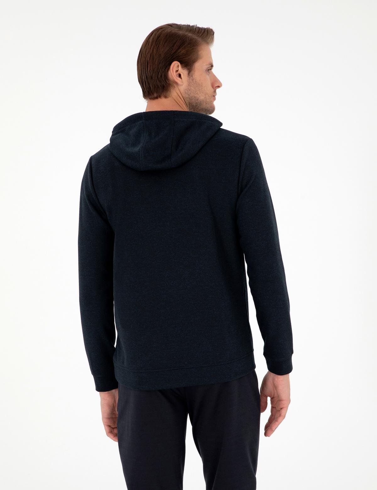 Lacivert Regular Fit Kapüşonlu Sweatshirt - 50290665008