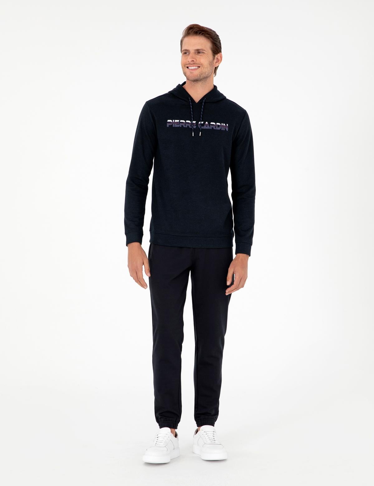 Lacivert Regular Fit Kapüşonlu Sweatshirt - 50290665008