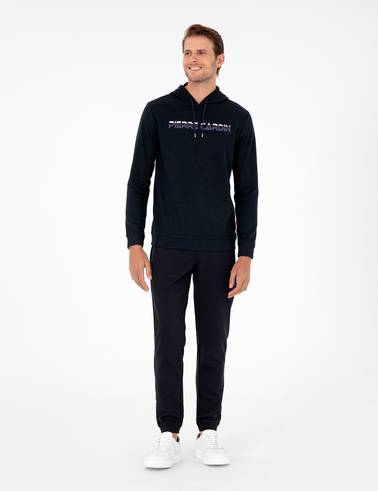 Lacivert Regular Fit Kapüşonlu Sweatshirt