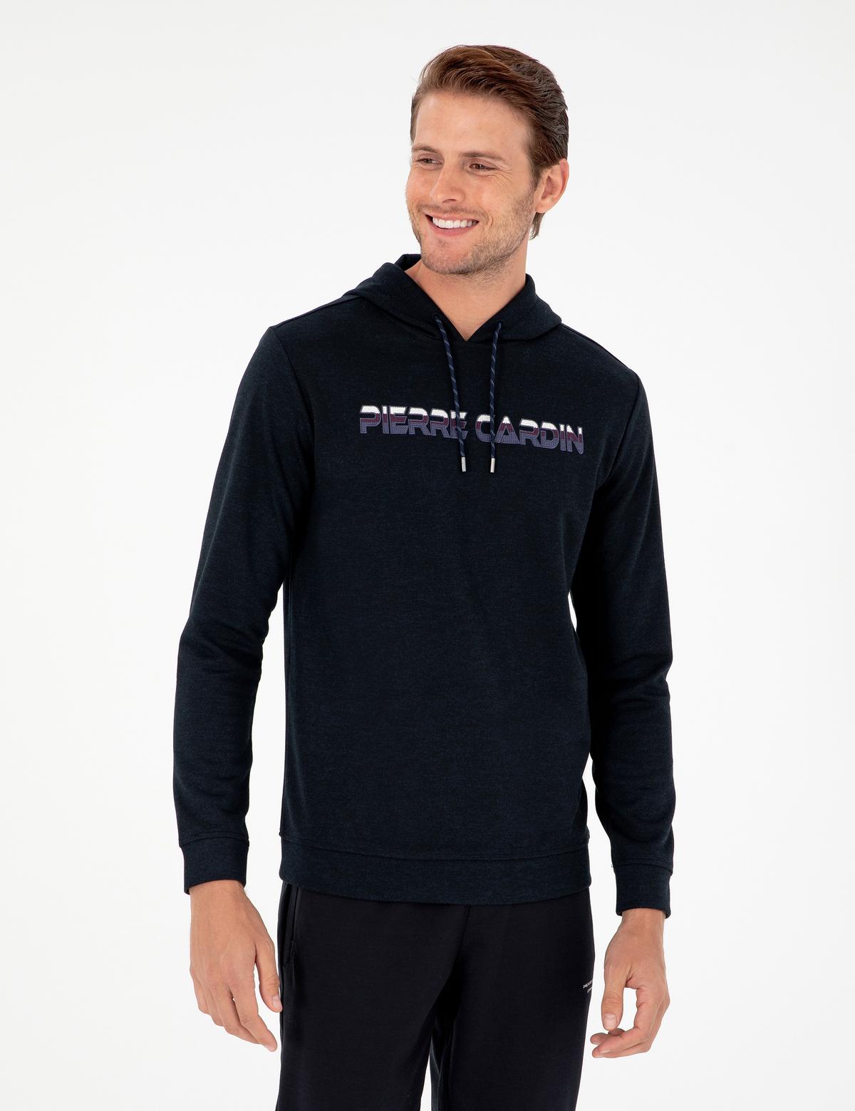 Lacivert Regular Fit Kapüşonlu Sweatshirt