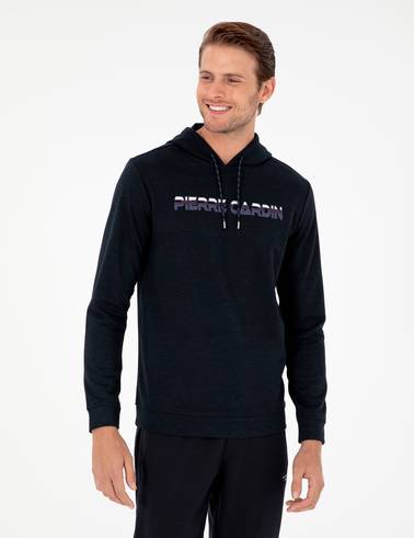 Lacivert Regular Fit Kapüşonlu Sweatshirt