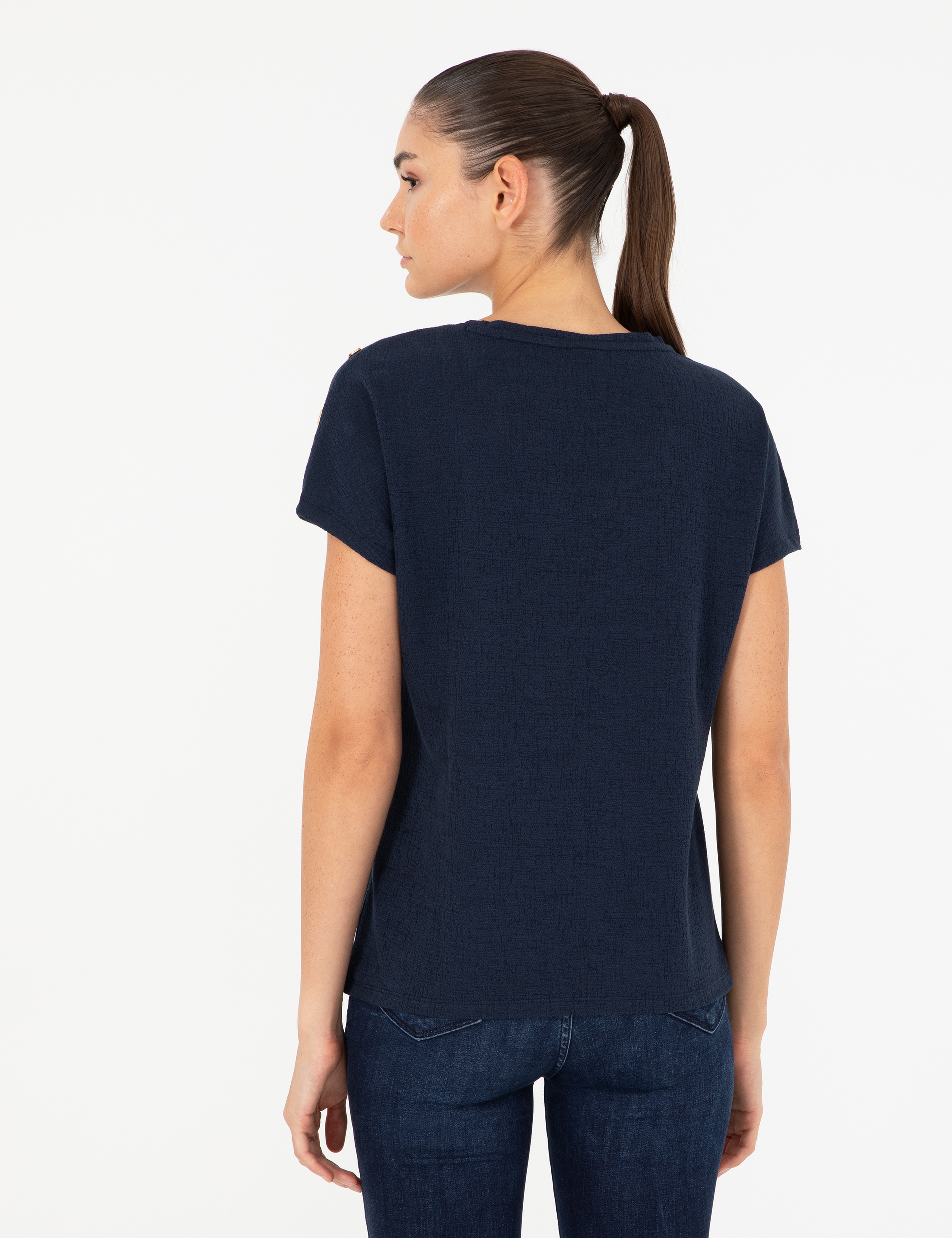 Lacivert Regular Fit Tişört - Image 5