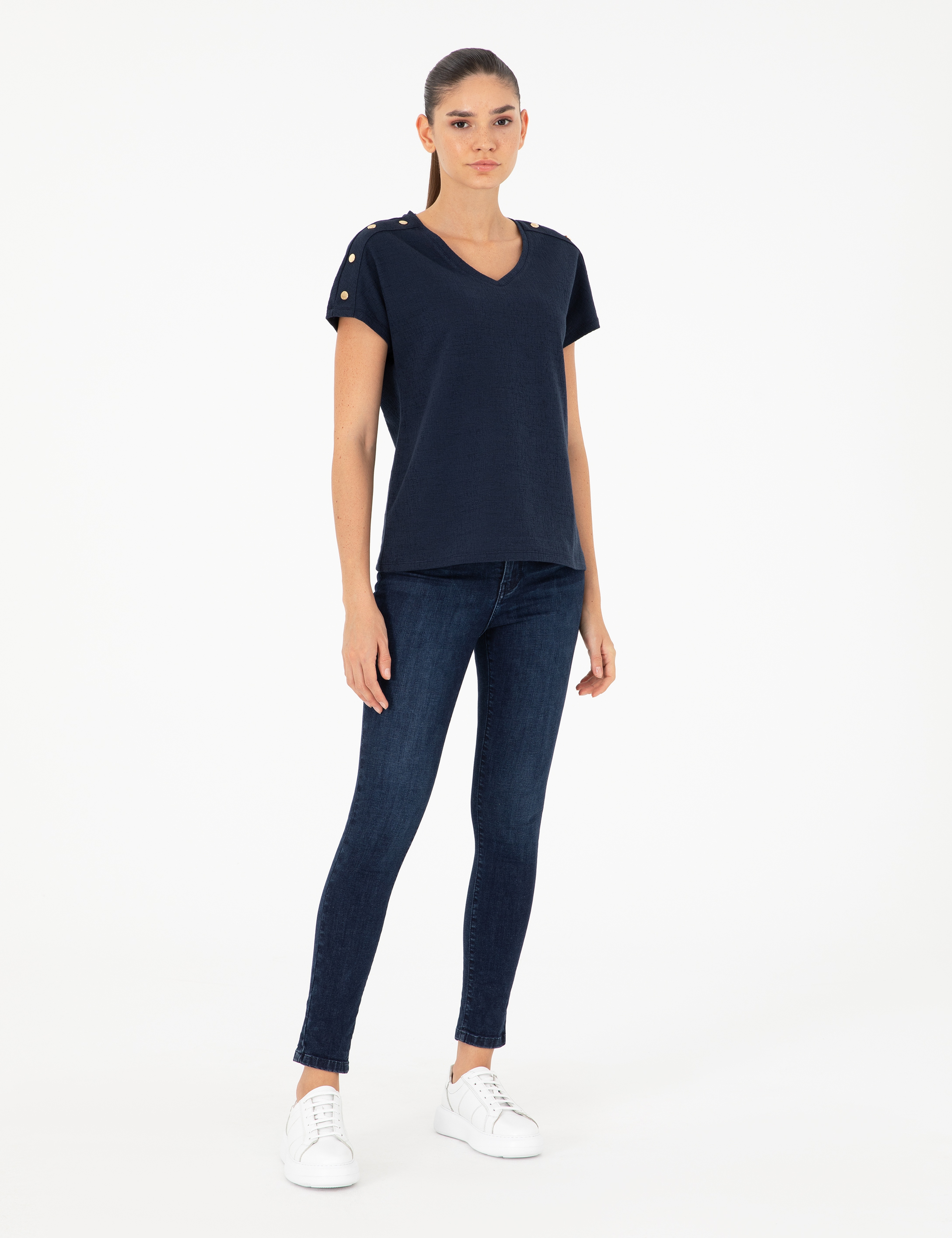 Lacivert Regular Fit Tişört - Image 4