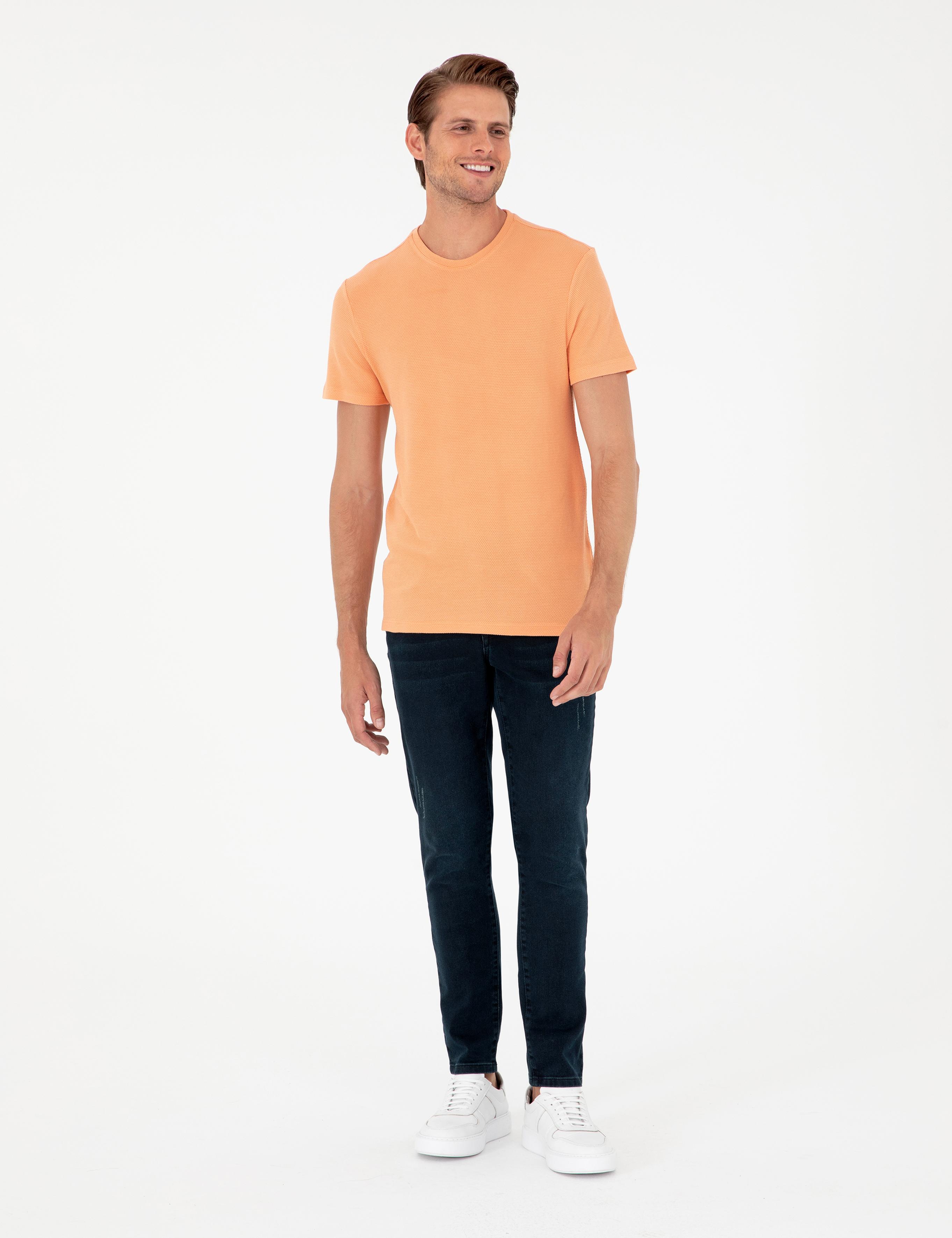 Turuncu Slim Fit Basic Tişört