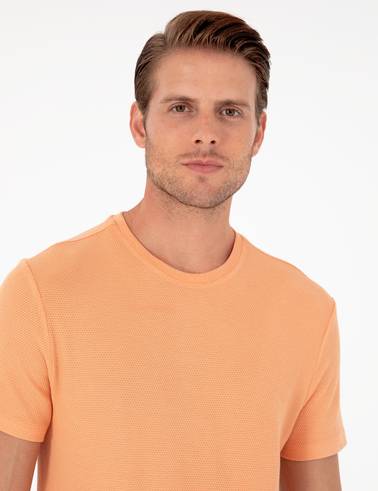 Turuncu Slim Fit Basic Tişört