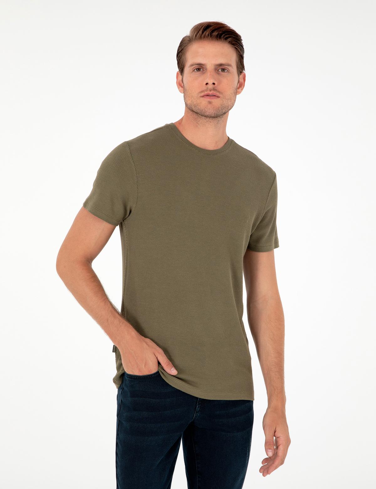 Haki Slim Fit Basic Tişört - 50280967001