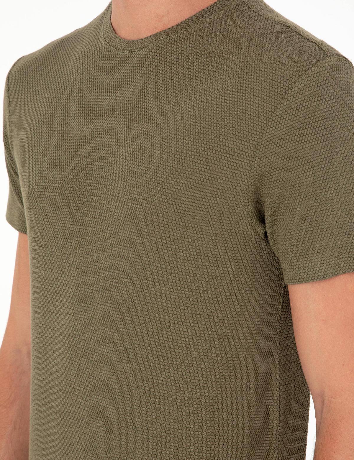 Haki Slim Fit Basic Tişört - 50280967001