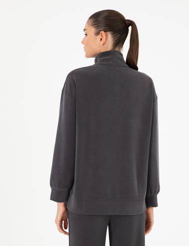 Antrasit Oversize Modal Kumaş Sweatshirt