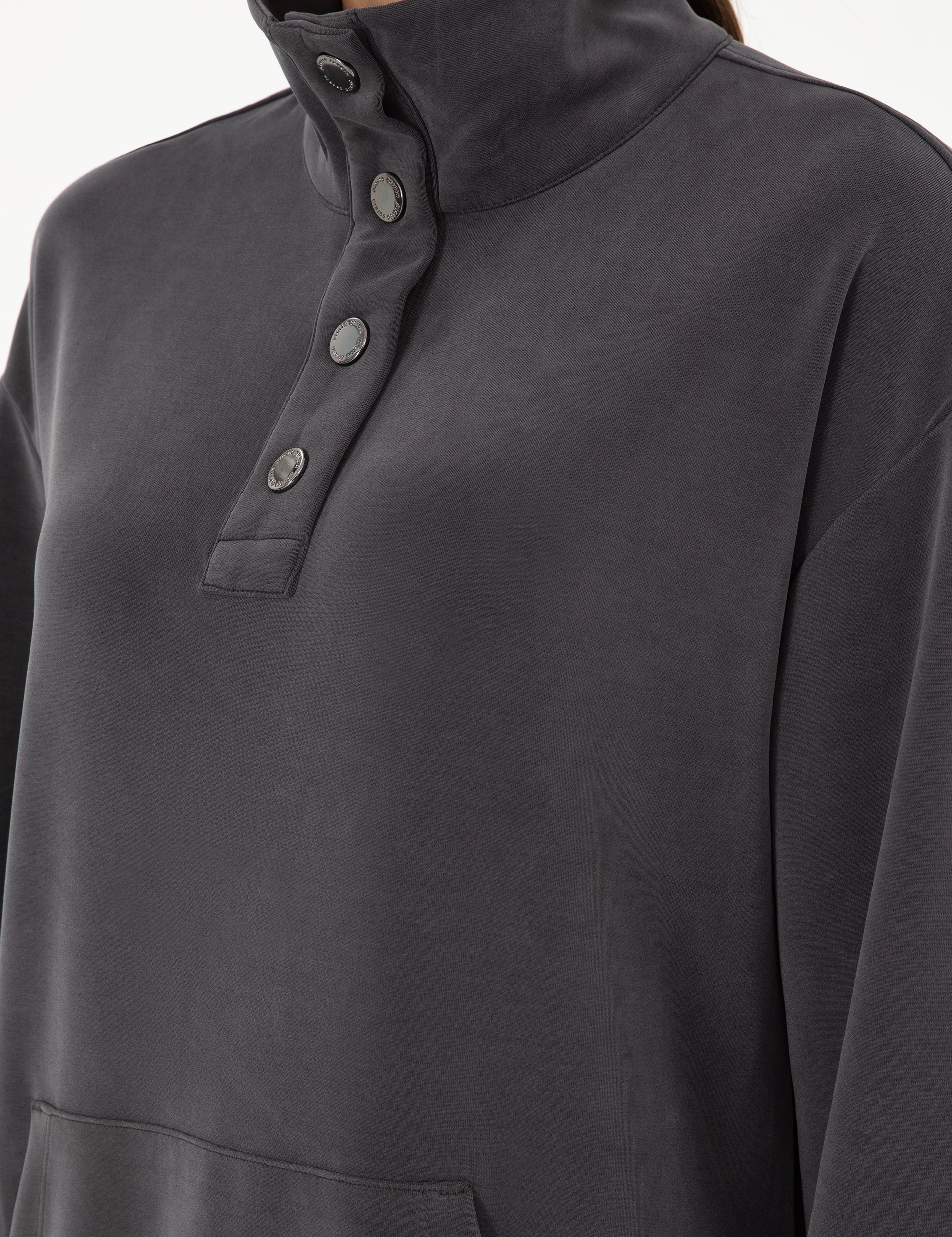 Antrasit Oversize Modal Kumaş Sweatshirt - Image 7