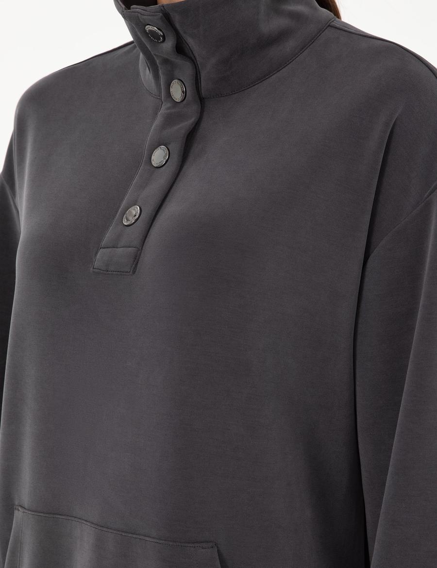 Antrasit Oversize Modal Kumaş Sweatshirt