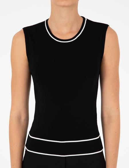 Siyah Slim Fit Triko Bluz - 50296459010