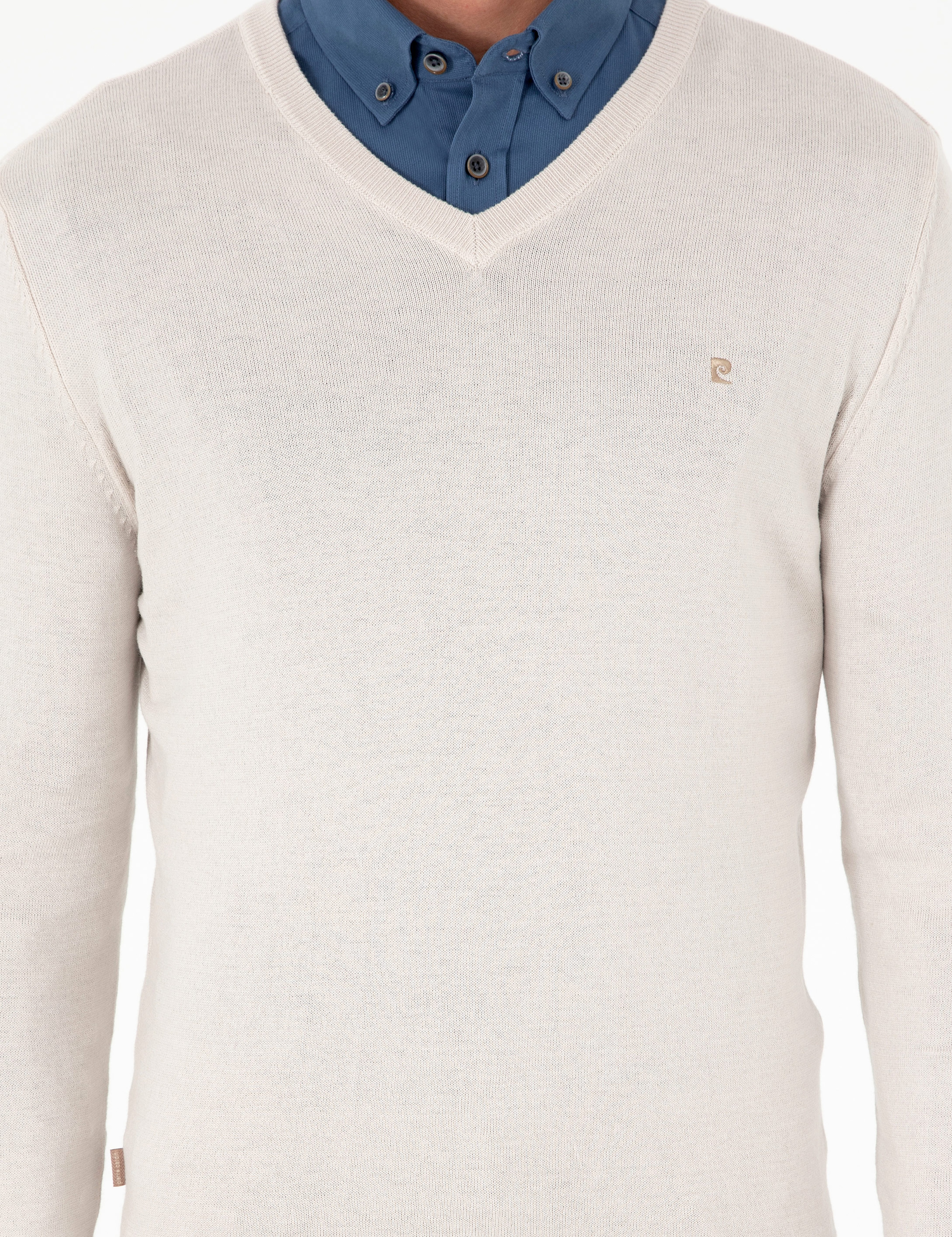 Taş Slim Fit V Yaka Basic Triko Kazak - Image 6