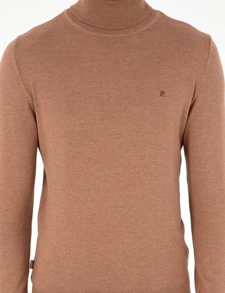 Camel Melanj Slim Fit Balıkçı Yaka Basic Triko Kazak - 50296602049