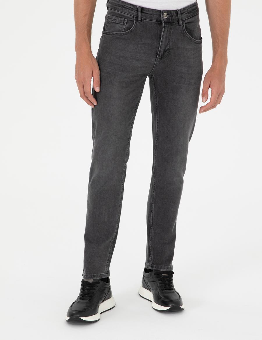Antrasit Slim Fit Jean Pantolon