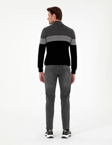 Antrasit Slim Fit Jean Pantolon
