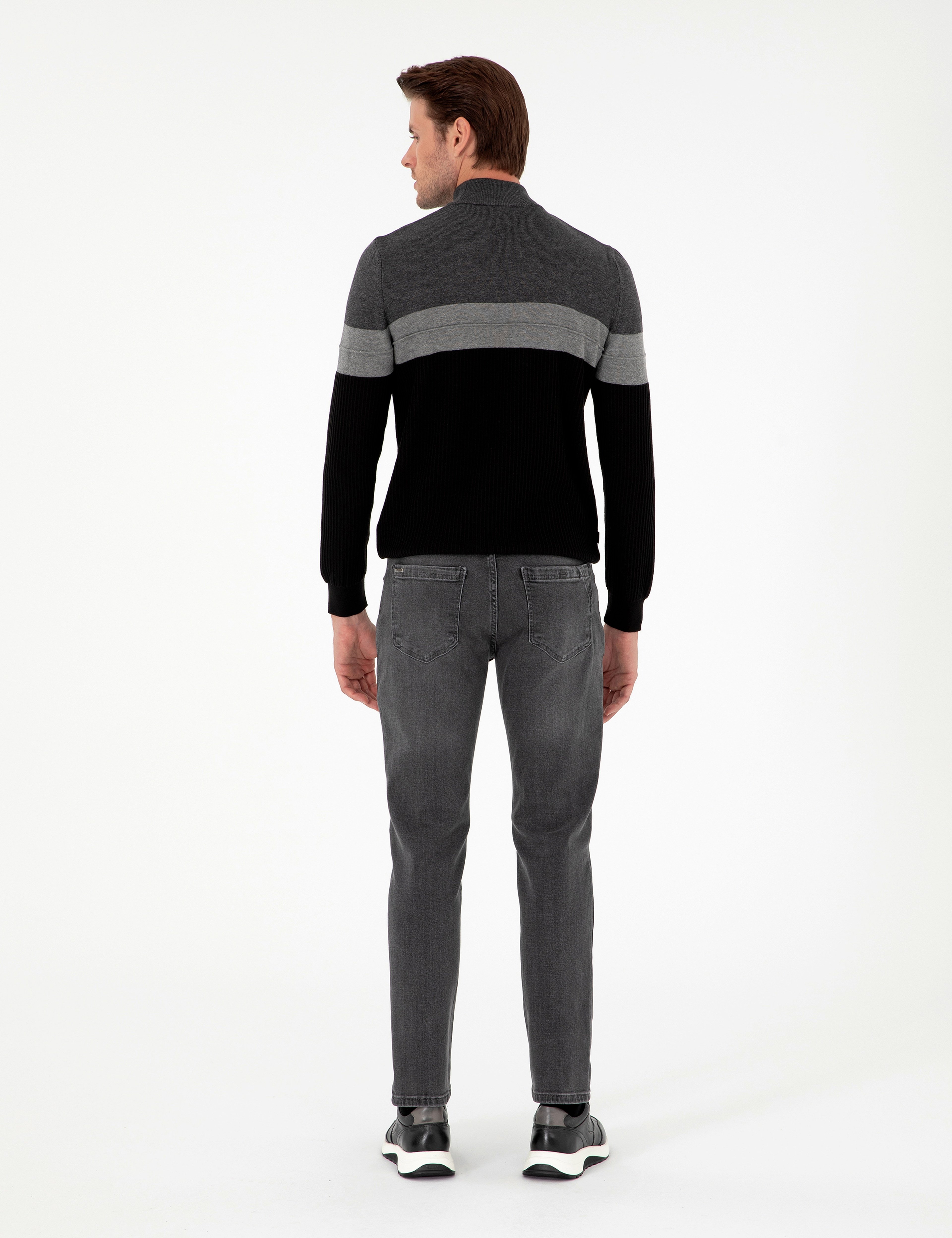 Antrasit Slim Fit Jean Pantolon