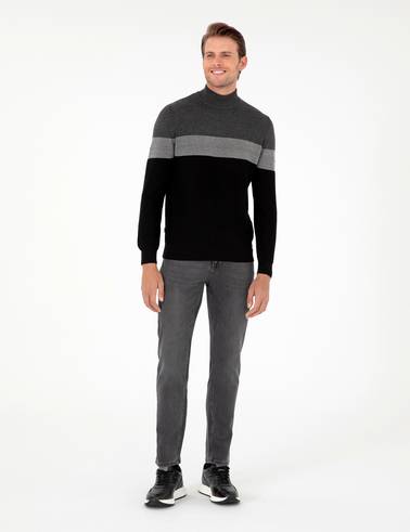 Antrasit Slim Fit Jean Pantolon