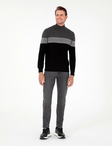 Antrasit Slim Fit Jean Pantolon