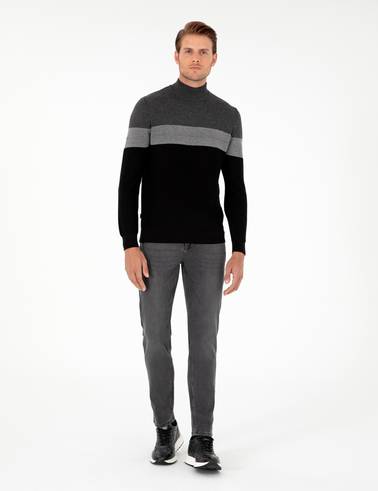Antrasit Slim Fit Jean Pantolon