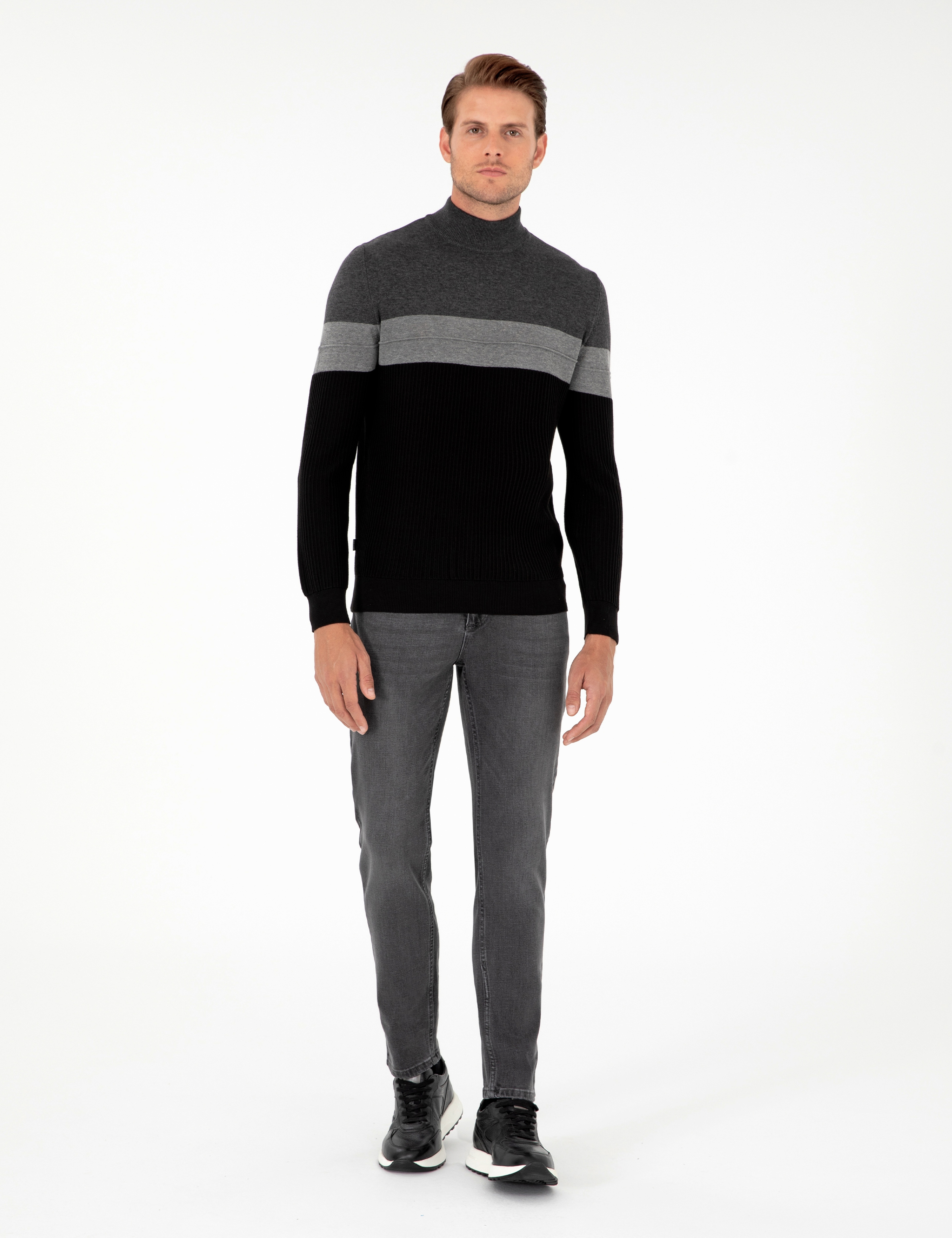 Antrasit Slim Fit Jean Pantolon