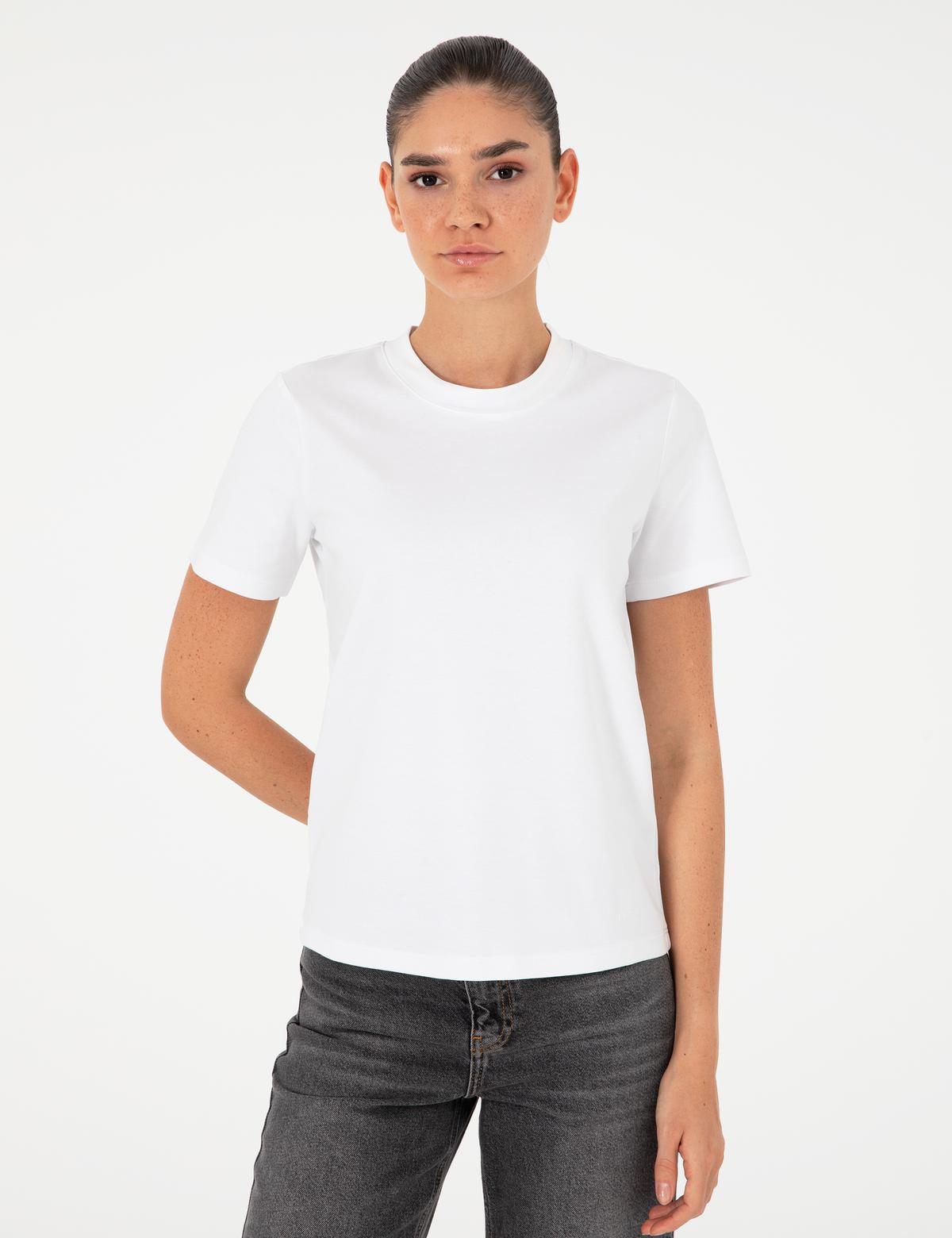 Beyaz NEWSLIM Tişört - 50303243004