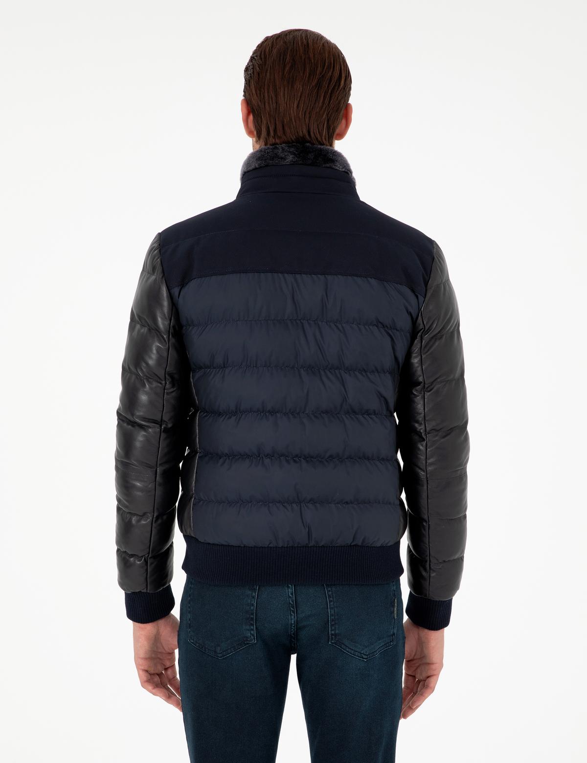 Lacivert Deri Ceket - 50303380004