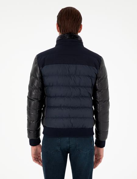 Lacivert Deri Ceket - 50303380004