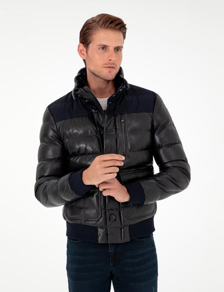 Lacivert Deri Ceket - 50303380004