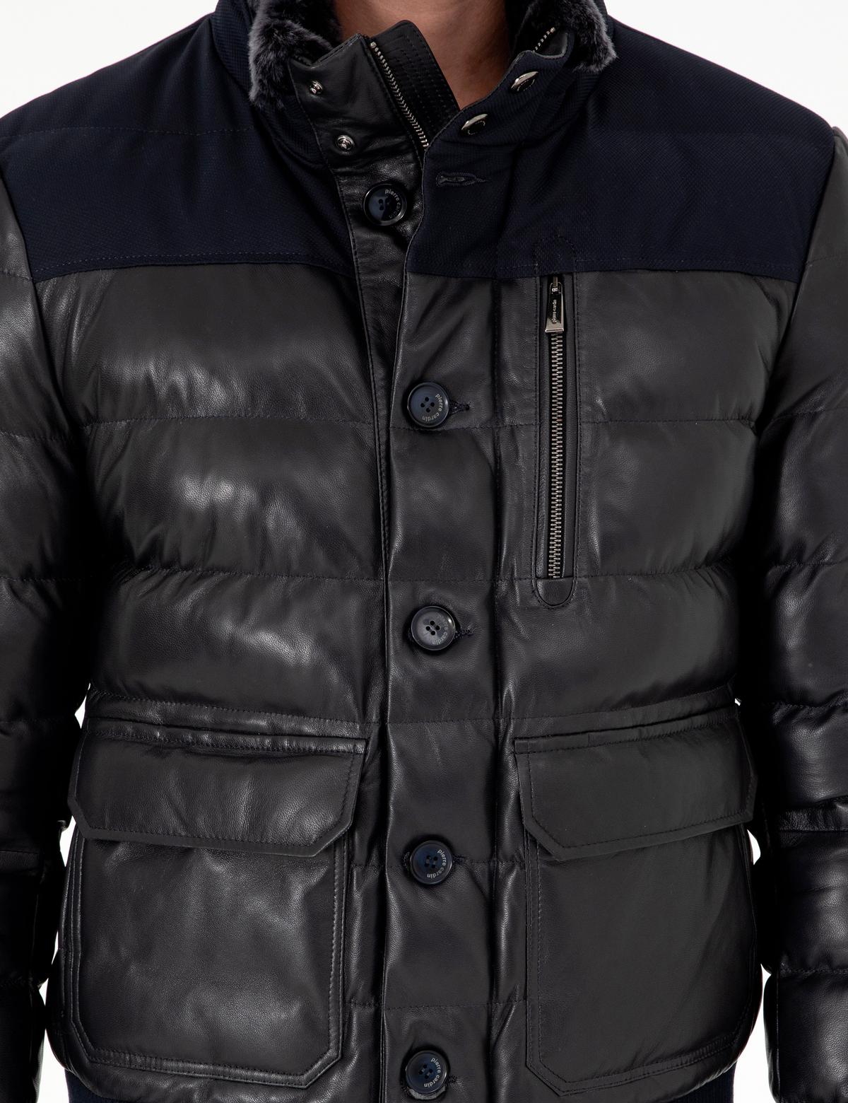 Lacivert Deri Ceket - 50303380004