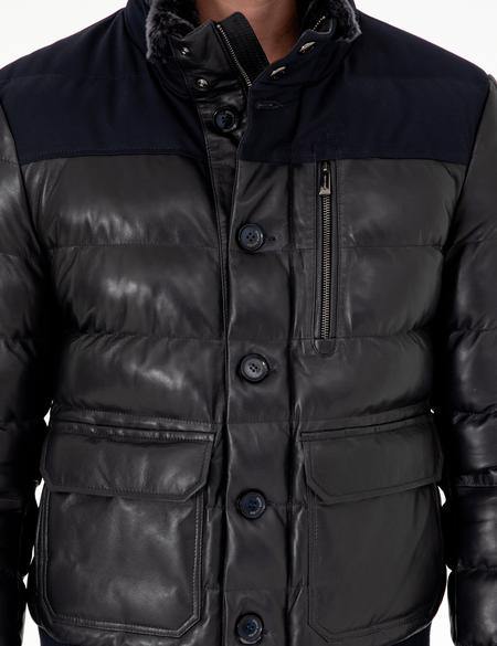 Lacivert Deri Ceket - 50303380004