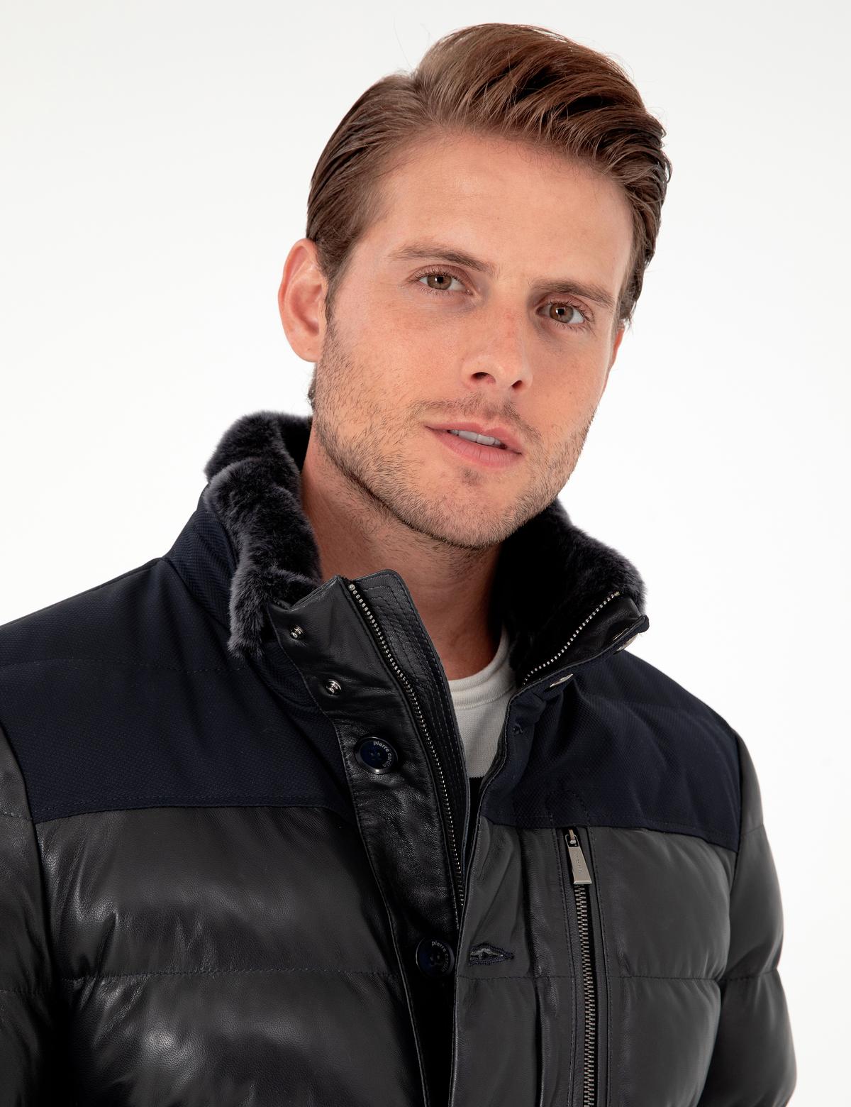 Lacivert Deri Ceket - 50303380004