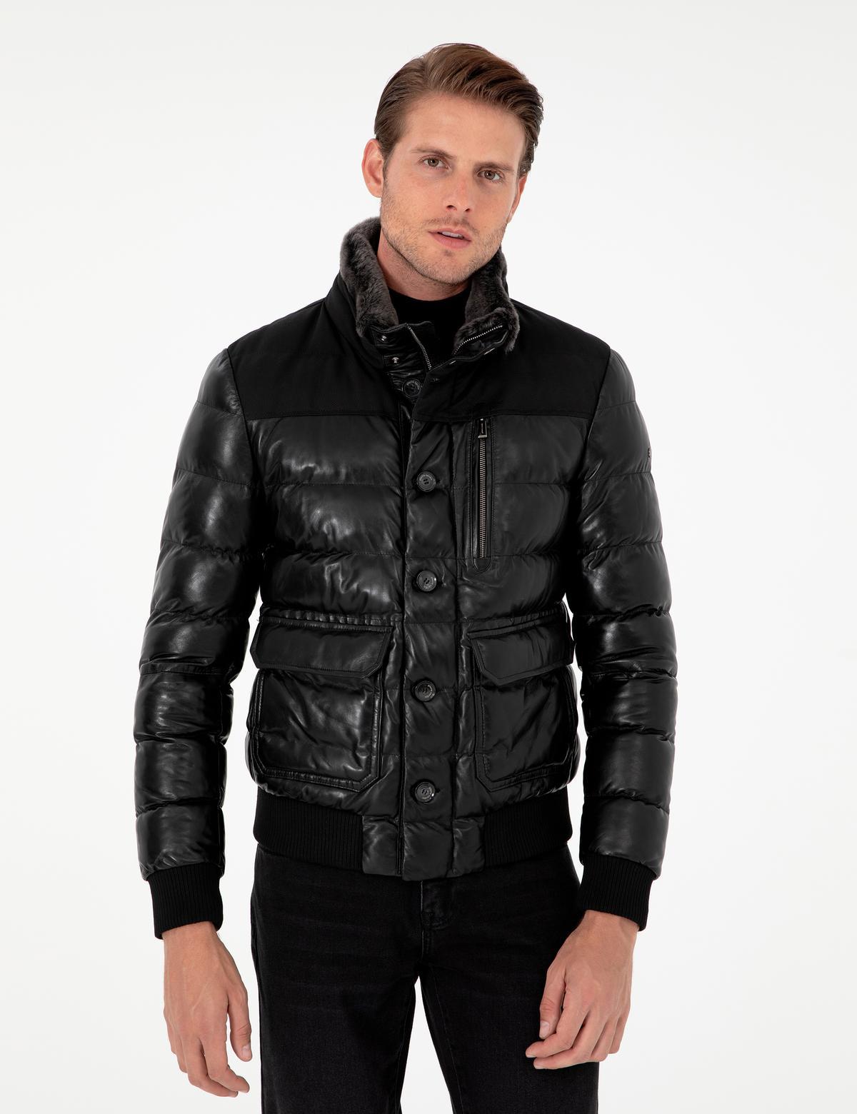 Siyah Deri Ceket - 50303380008