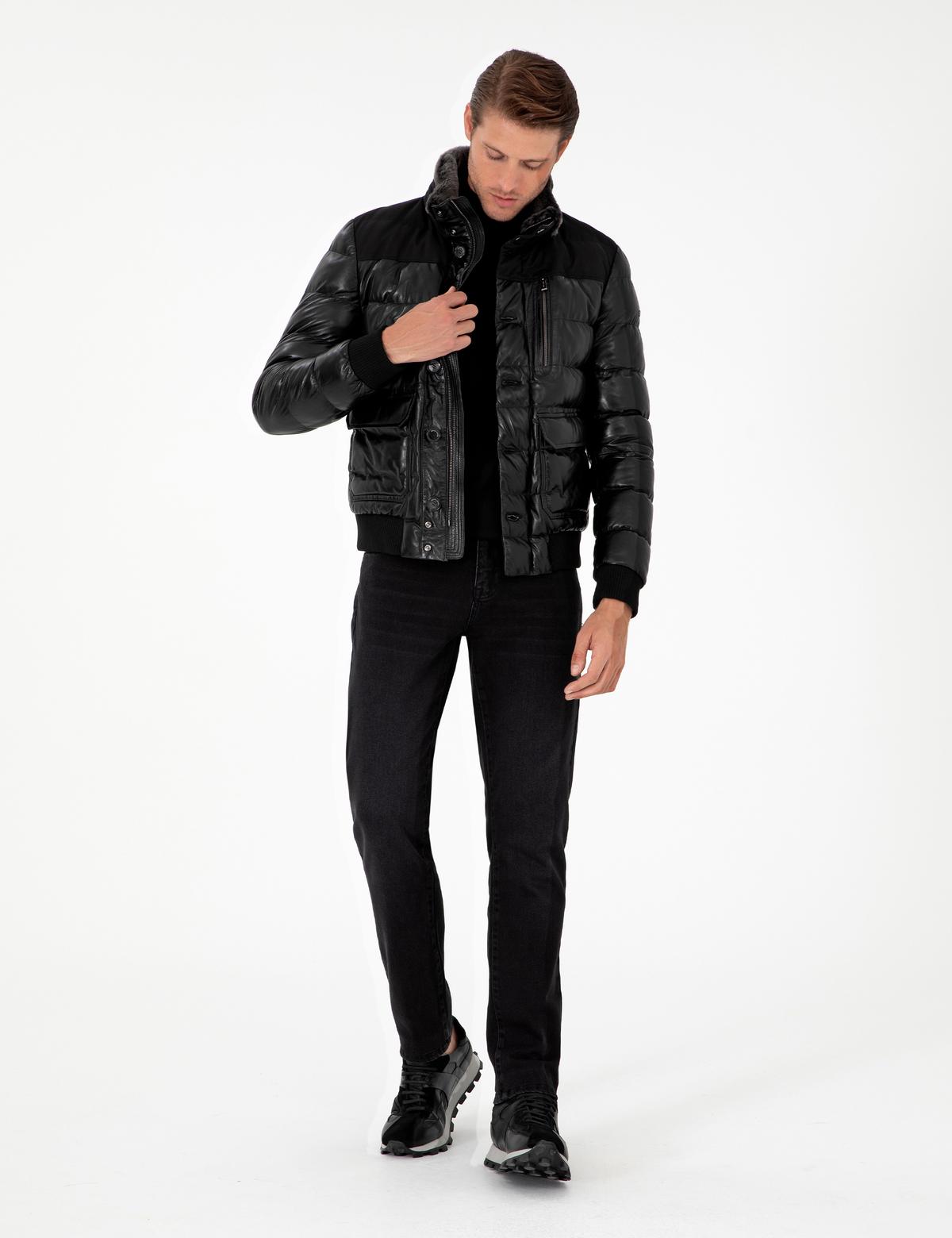 Siyah Deri Ceket - 50303380008