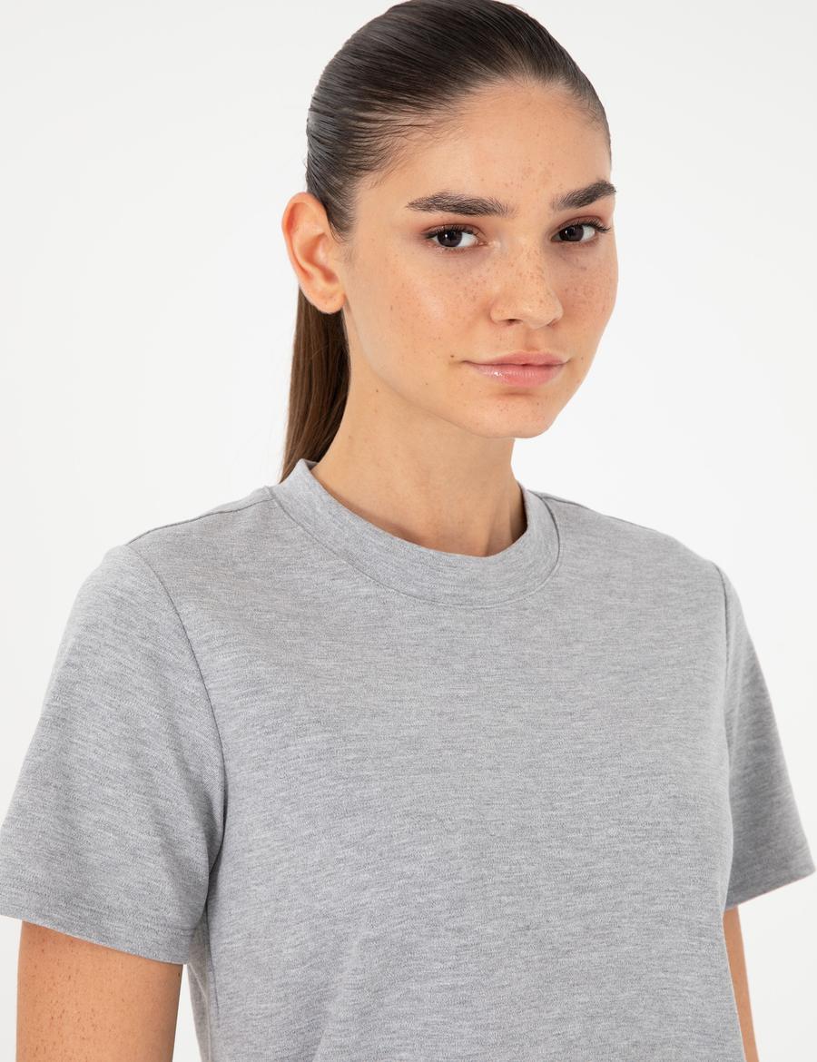 Gri Melanj Basic Tişört