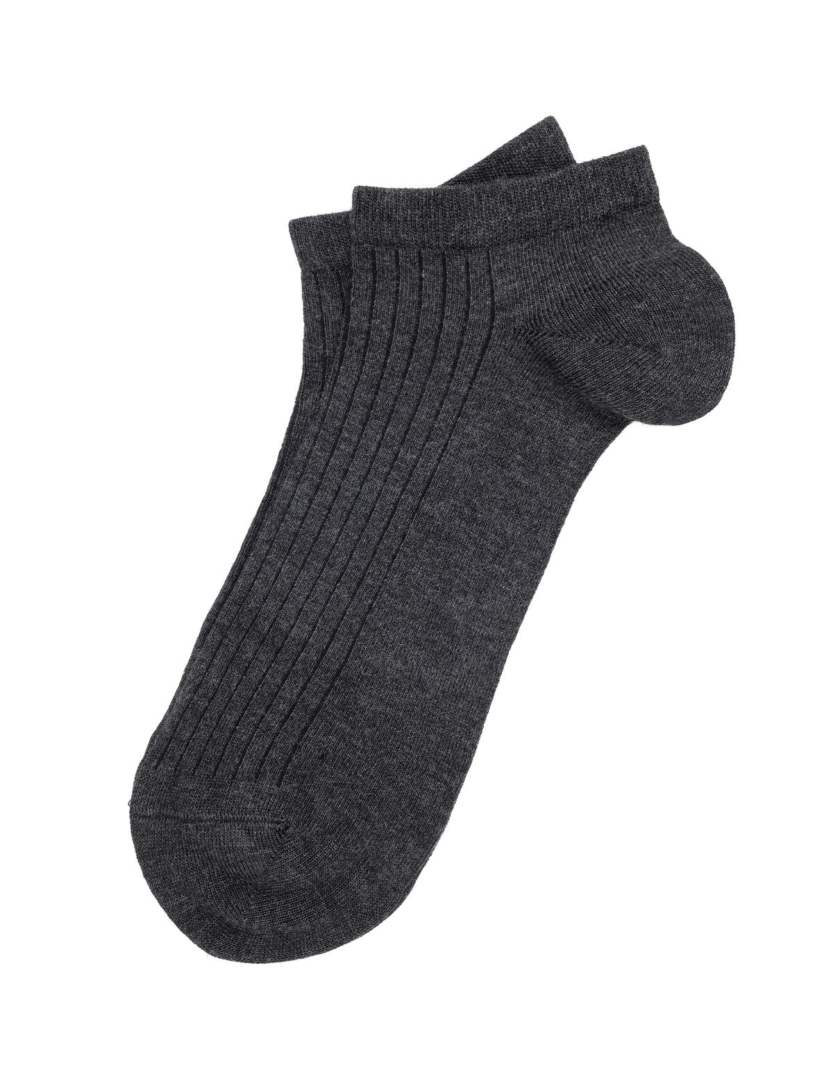 Erkek Bambu Karışımlı Antrasit Patik Desenli Çorap - 50299897002