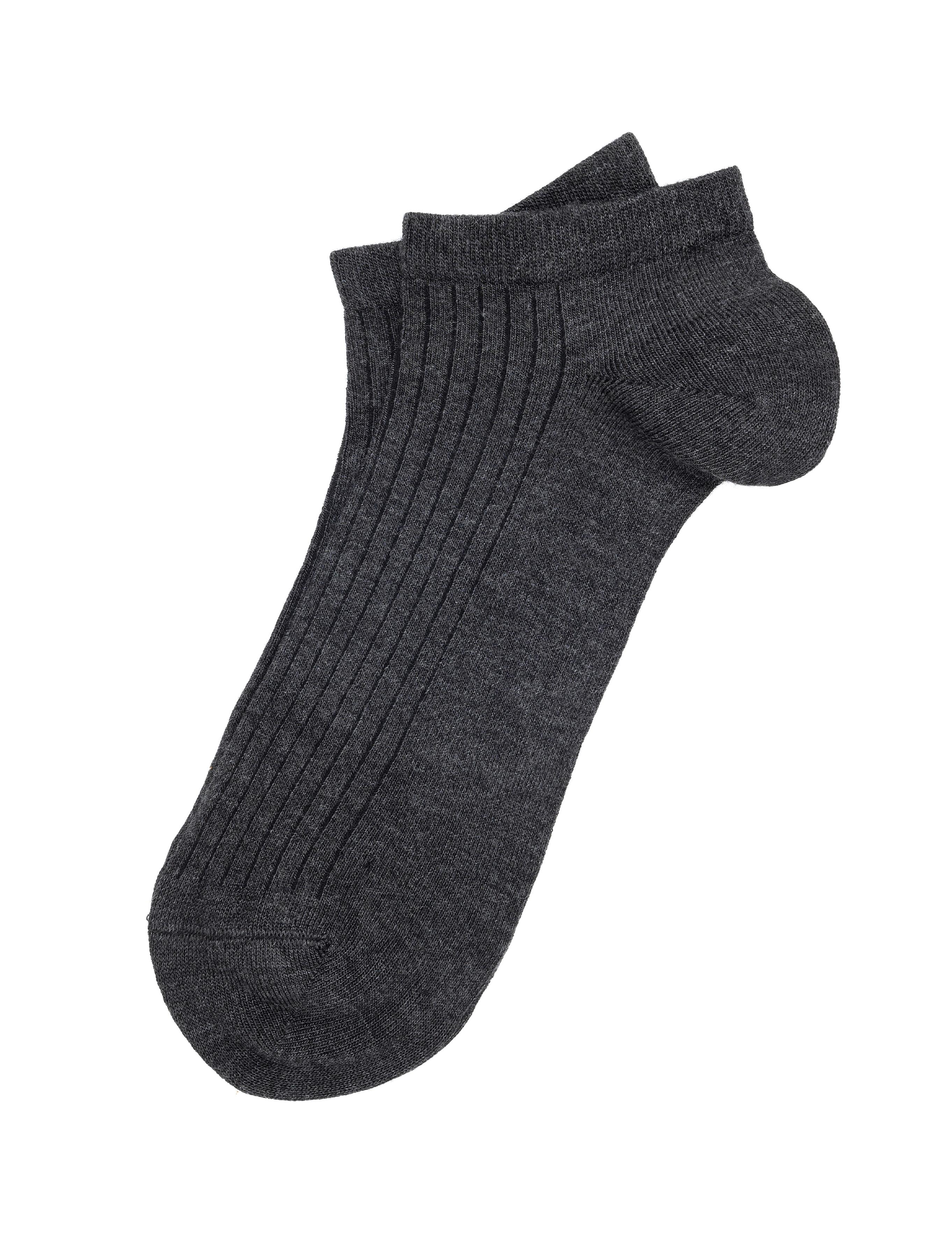 Erkek Bambu Karışımlı Antrasit Patik Desenli Çorap