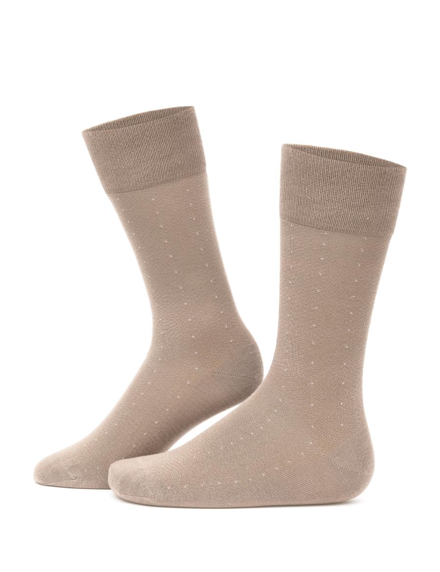 Erkek Bambu Karışımlı Kahverengi Soket Desenli Çorap