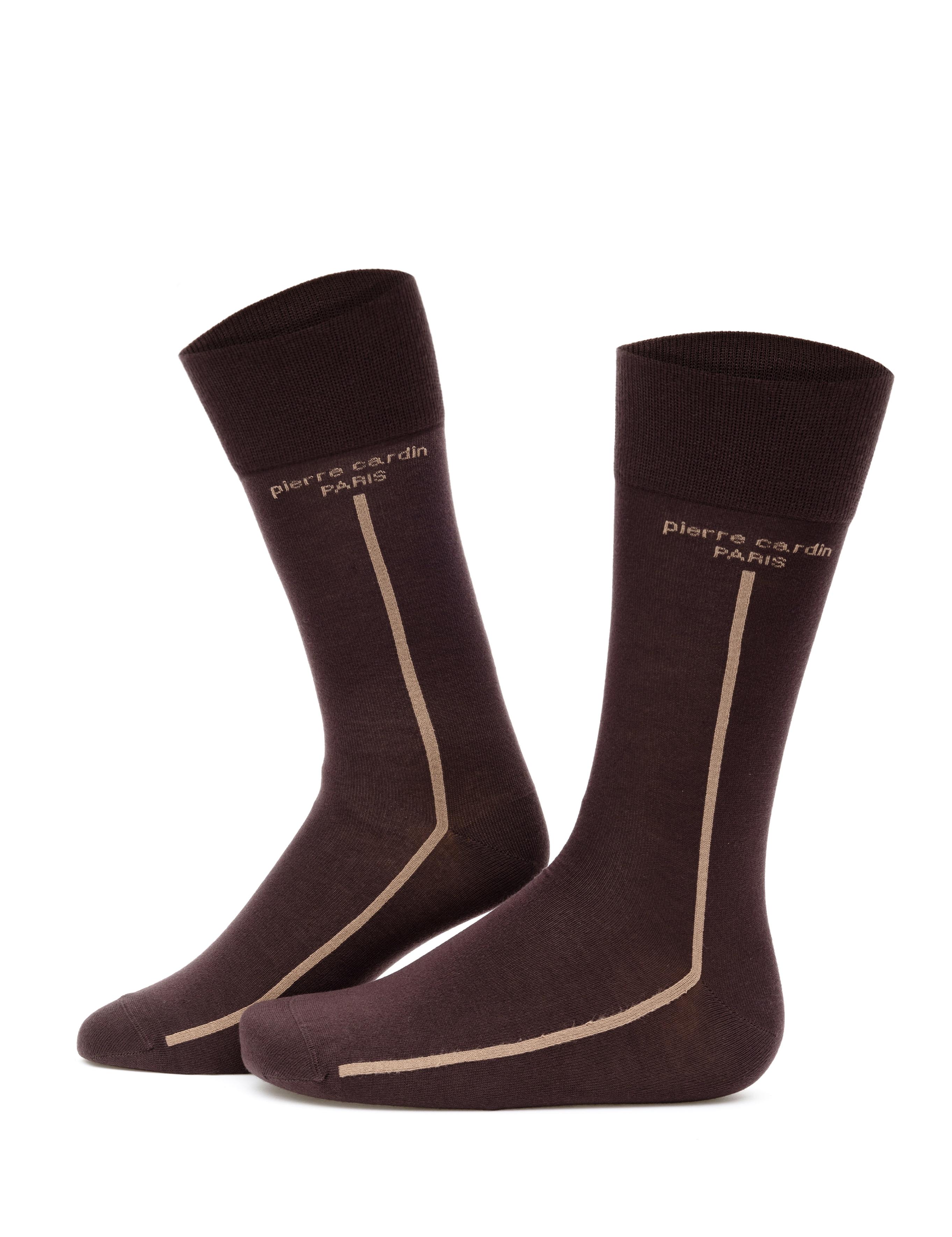 Erkek Bambu Karışımlı Kahverengi Soket Desenli Çorap