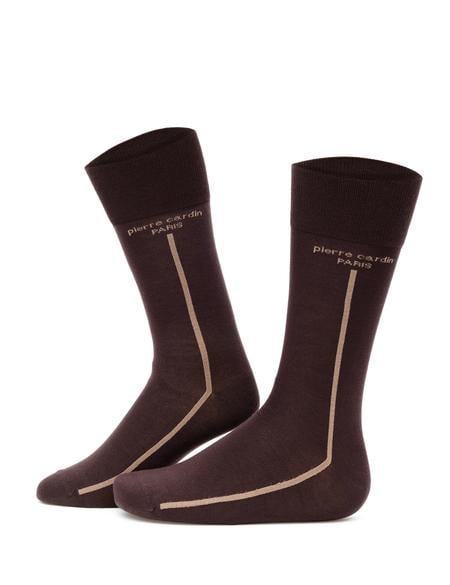 Erkek Bambu Karışımlı Kahverengi Soket Desenli Çorap - 50299923003