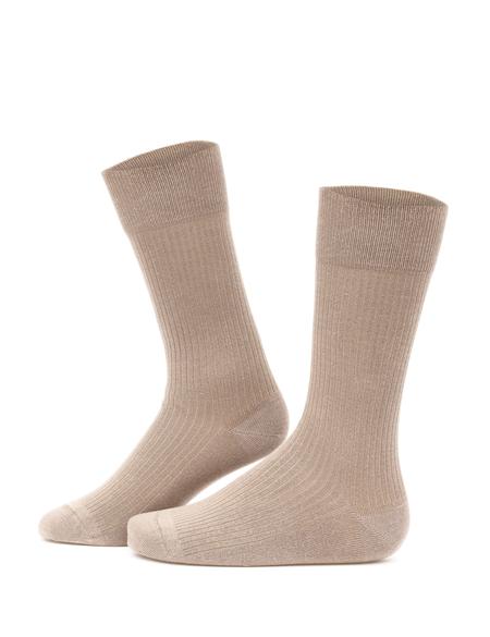 Erkek Bambu Karışımlı Vizon Soket Desenli Çorap - 50299889007