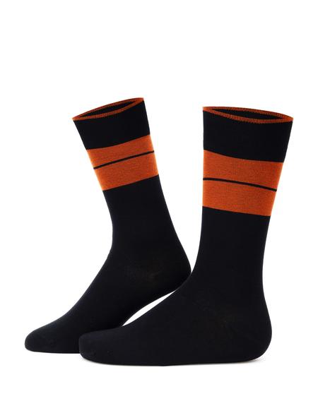 Erkek Bambu Karışımlı Siyah Soket Desenli Çorap - 50299898001