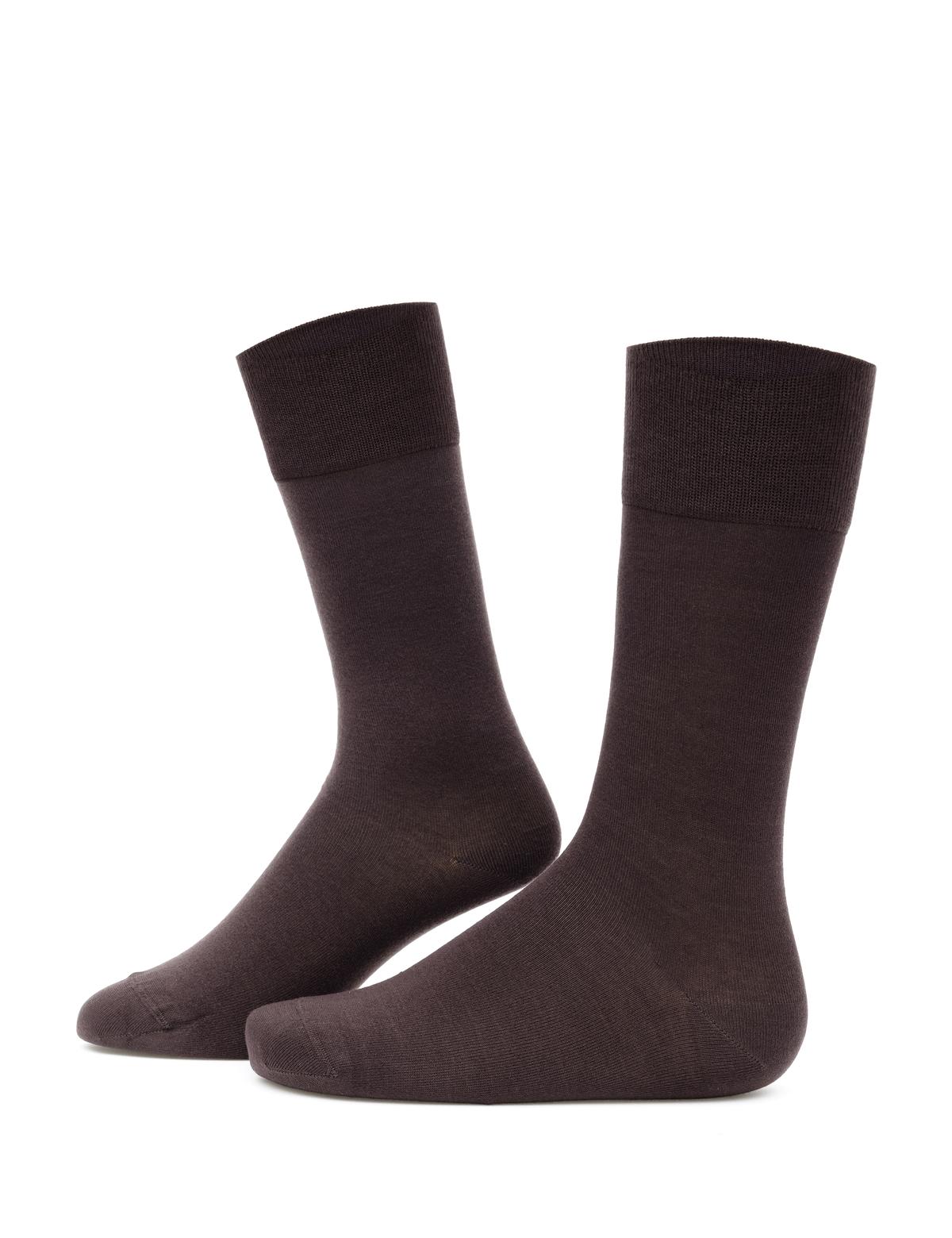 Erkek Bambu Karışımlı Kahverengi Soket Basic Çorap