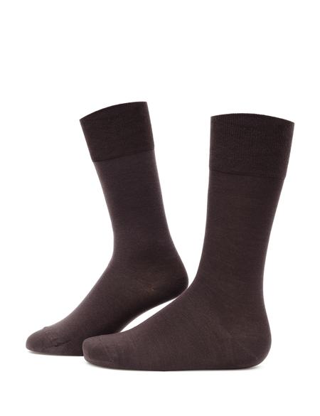 Erkek Bambu Karışımlı Kahverengi Soket Basic Çorap - 50299964005