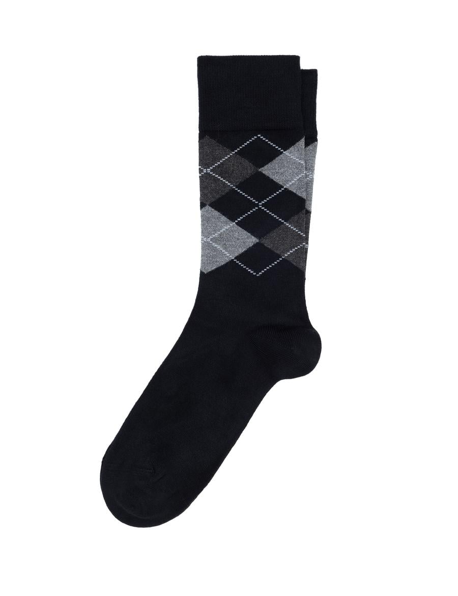 Erkek Bambu Karışımlı Siyah Soket Desenli Çorap
