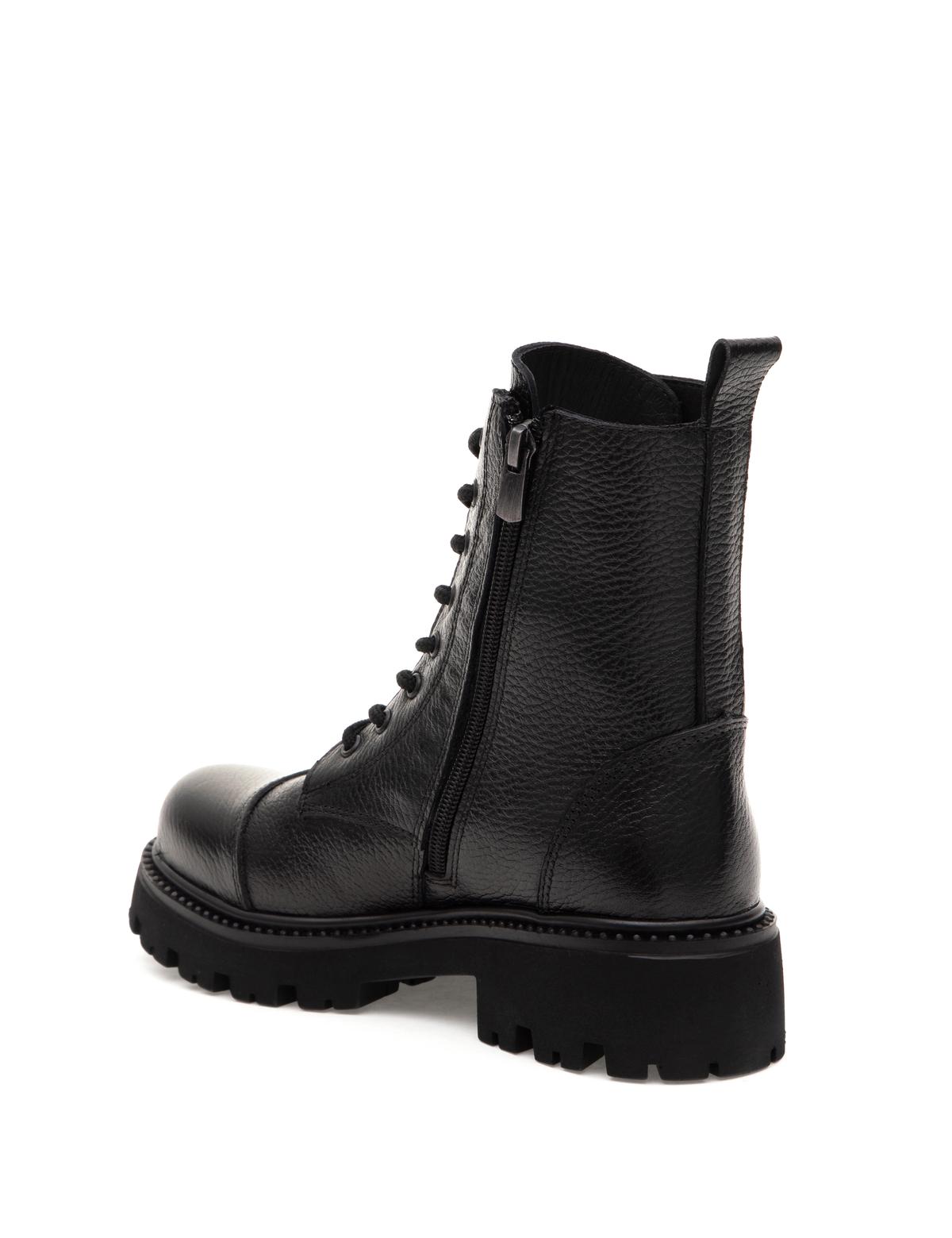 Siyah Deri Bağcıklı Bot - 50300069001